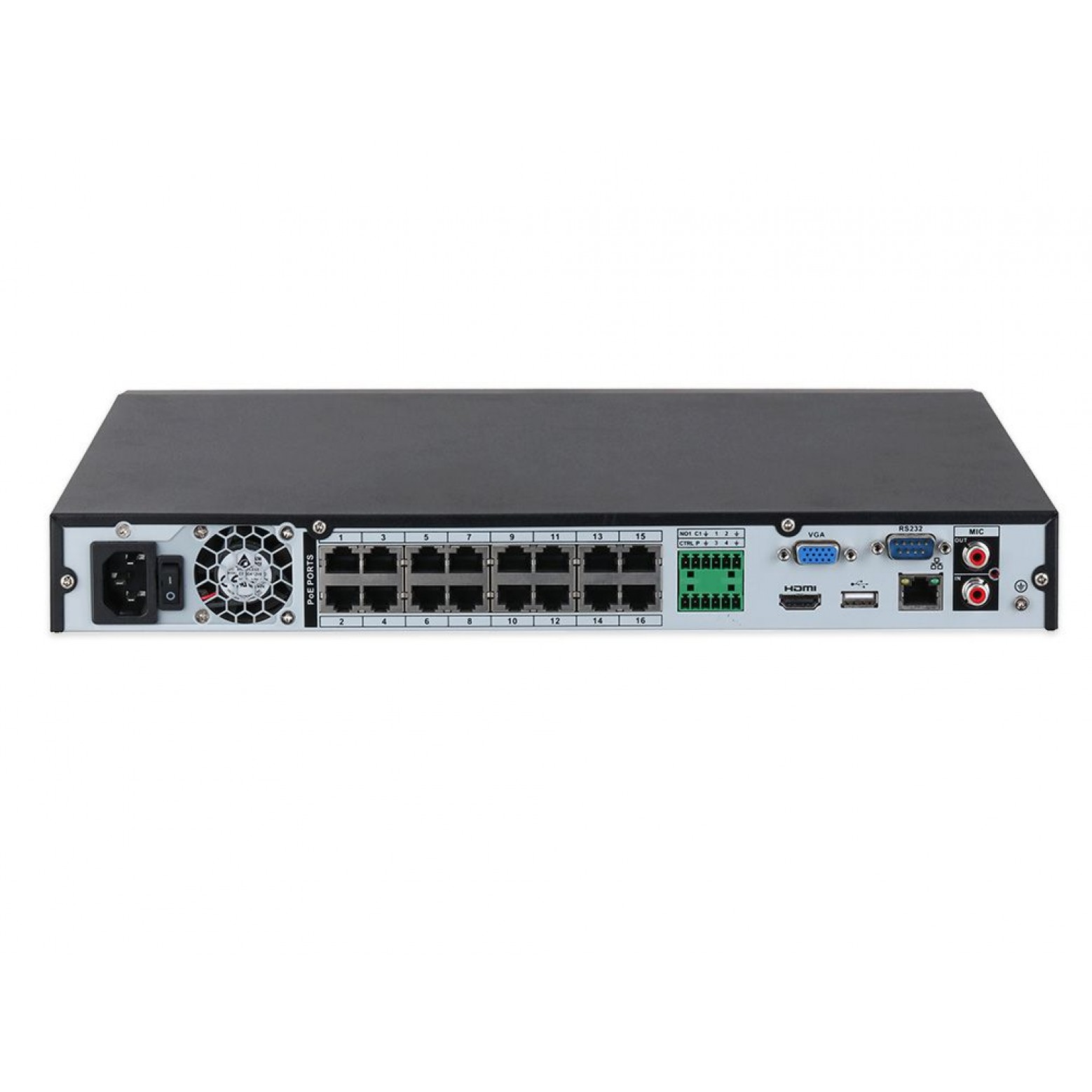 Dahua NVR5216-16P-EI - WizSense - Netwerk Video Recorder - 16x PoE - 16 IP camera's