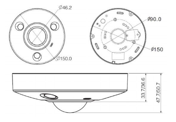 Dahua IPC-EBW8600 6 Megapixel Vandaalbestendige Fisheye Camera