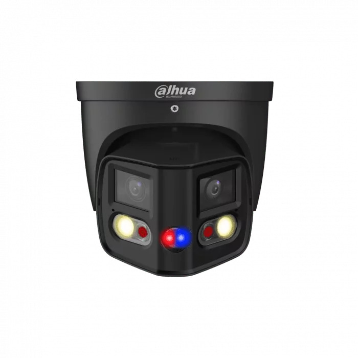 Dahua IPC-PDW3849P-A180-AS-PV - WizSense - Panorama 180° graden- Tioc - Full color - Dual-Lens - Turret - 8Mp - Zwart